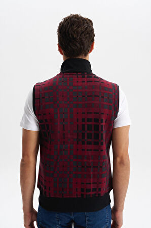 Arma Erkek Slim Fit Örme Desenli 3 İplik Şardonlu Dik Yaka Yelek – %70 Pamuk %30 Polyester Y6SSO9490 