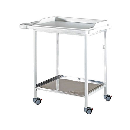 Pansuman Arabası | ABS Üst ve Paslanmaz Alt Tezgahlı, Antibakteriyel Metal Gövde, Antistatik Tekerlekli E-238/A