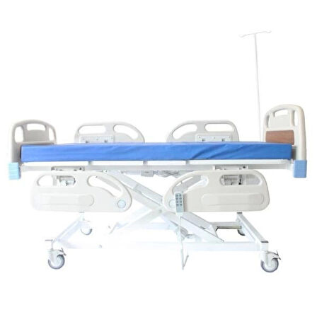 3 Motorlu Full ABS Asansörlü Hasta Karyolası | 200 kg, Piston Motor, Yükseklik Ayarı, ABS Korkuluk