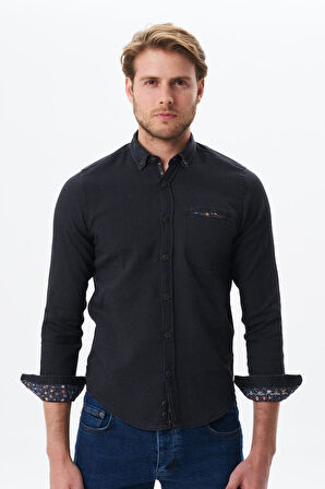 Arma Erkek Denim Jean Slim Fit / Dar Kesim Kot Dokuma Gömlek K9GKD1070 