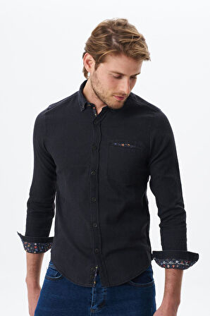 Arma Erkek Denim Jean Slim Fit / Dar Kesim Kot Dokuma Gömlek K9GKD1070 