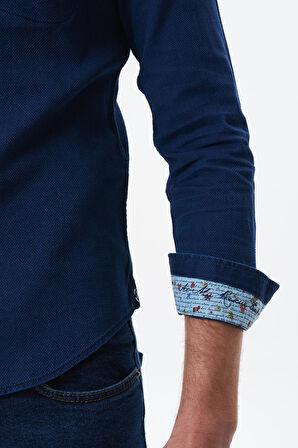 Arma Erkek Denim Jean Slim Fit / Dar Kesim Kot Dokuma Gömlek K9GKD1070 