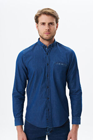 Arma Erkek Denim Jean Slim Fit / Dar Kesim Kot Dokuma Gömlek K9GKD1070 