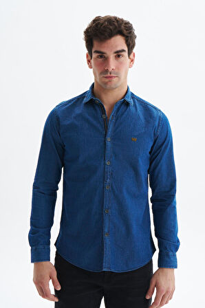 Arma Erkek Denim Jean Slim Fit / Dar Kesim Kot Dokuma Gömlek K9GKD1069 