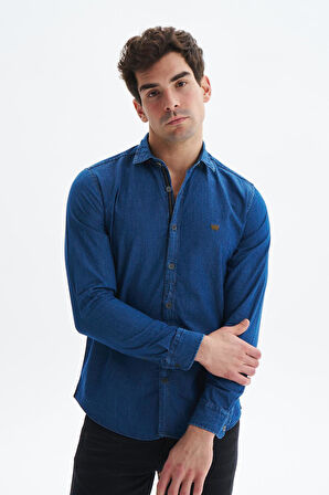 Arma Erkek Denim Jean Slim Fit / Dar Kesim Kot Dokuma Gömlek K9GKD1069 