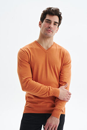 Arma Erkek Slim Fit Likralı Pamuklu Örme  V Yaka Triko Kazak K0KRO0854 