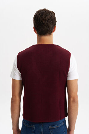 Arma Erkek Slim Fit Örme Likralı Pike Yelek – Kısa Kollu, %90 Akrilik %10 Wool K0YYO0857 