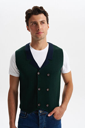 Arma Erkek Slim Fit Örme Likralı Pike Yelek – Kısa Kollu, %90 Akrilik %10 Wool K0YYO0857 