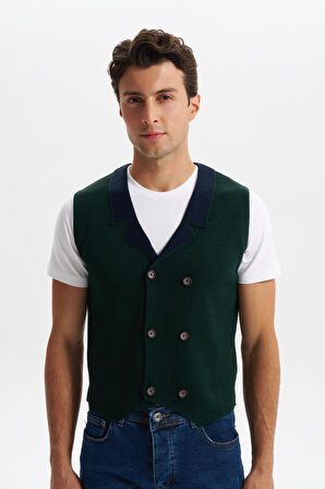 Arma Erkek Slim Fit Örme Likralı Pike Yelek – Kısa Kollu, %90 Akrilik %10 Wool K0YYO0857 