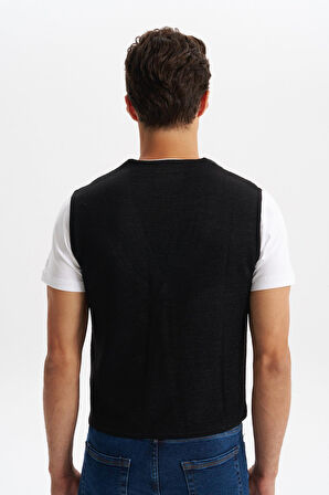 Arma Erkek Slim Fit Örme Likralı Pike Yelek – Kısa Kollu, %90 Akrilik %10 Wool K0YYO0857 