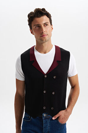 Arma Erkek Slim Fit Örme Likralı Pike Yelek – Kısa Kollu, %90 Akrilik %10 Wool K0YYO0857 