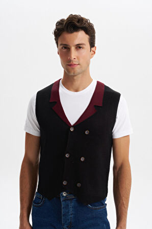 Arma Erkek Slim Fit Örme Likralı Pike Yelek – Kısa Kollu, %90 Akrilik %10 Wool K0YYO0857 