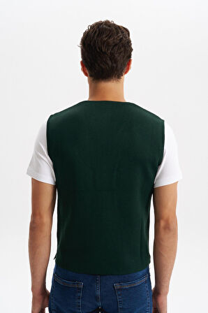 Arma Erkek Slim Fit Örme Likralı Pike Triko Yelek – Kısa Kollu, %90 Akrilik %10 Wool K0YYO0858 