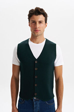 Arma Erkek Slim Fit Örme Likralı Pike Triko Yelek – Kısa Kollu, %90 Akrilik %10 Wool K0YYO0858 