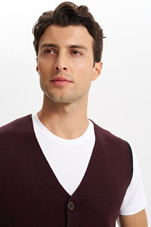 Arma Erkek Slim Fit Örme Likralı Pike Triko Yelek – Kısa Kollu, %90 Akrilik %10 Wool K0YYO0858 