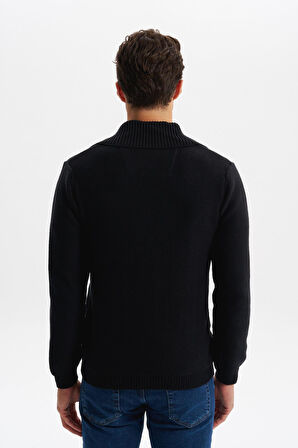 Arma Erkek Slim Fit Örme Likralı Pike Şal Yaka Düğmeli Triko Hırka – %50 Pamuk %50 Akrilik K0HTO0859 