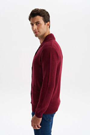 Arma Erkek Slim Fit Örme Likralı Pike Şal Yaka Düğmeli Triko Hırka – %50 Pamuk %50 Akrilik K0HTO0859 