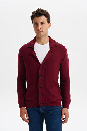 Arma Erkek Slim Fit Örme Likralı Pike Şal Yaka Düğmeli Triko Hırka – %50 Pamuk %50 Akrilik K0HTO0859 