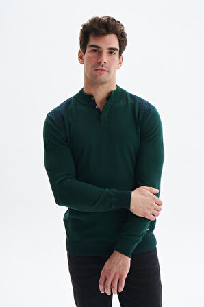 Arma Erkek Slim Fit Likralı Akrilik Kumaş Yarım Yaka Triko Kazak K0KRO0864 