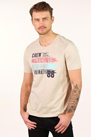 Arma Erkek Büyük Beden Bisiklet Yaka Tişört 