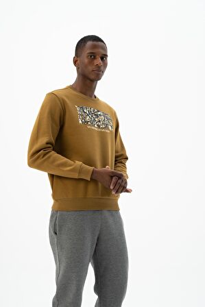 Arma Erkek Büyük Beden Bisiklet Yaka Sweatshirt 