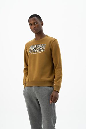 Arma Erkek Büyük Beden Bisiklet Yaka Sweatshirt 