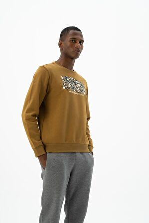 Arma Erkek Büyük Beden Bisiklet Yaka Sweatshirt 