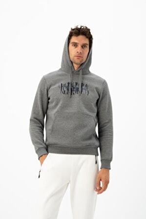 Arma Erkek Büyük Beden Kanguru Cepli Sweatshirt 