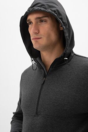Arma Erkek Kapşonlu Kanguru Cepli Sweatshirt 
