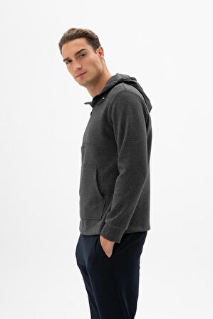 Arma Erkek Kapşonlu Kanguru Cepli Sweatshirt 