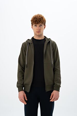 Arma Erkek Regular Fit Fermuarlı Kapüşonlu Sweatshirt 