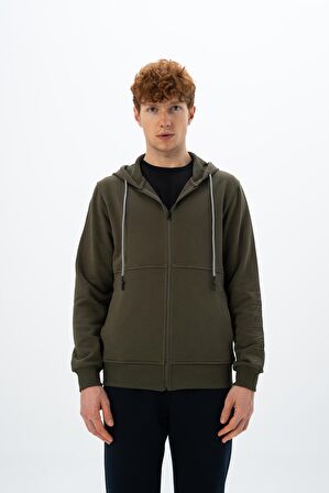 Arma Erkek Regular Fit Fermuarlı Kapüşonlu Sweatshirt 