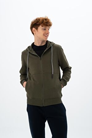 Arma Erkek Regular Fit Fermuarlı Kapüşonlu Sweatshirt 