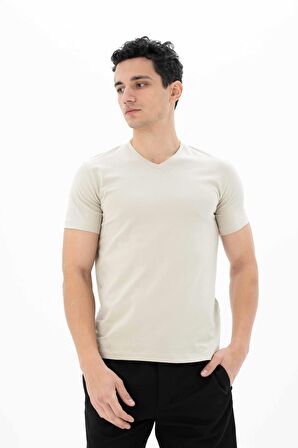 Arma Erkek Slim Fit V Yaka Tişört 