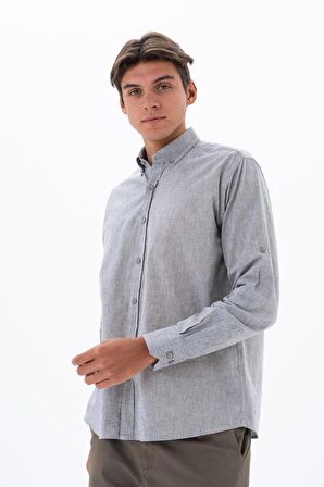 Arma Erkek Uzun Kollu Regular Fit Keten Gömlek 