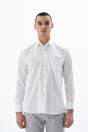 Arma Erkek Uzun Kollu Regular Fit Keten Gömlek 