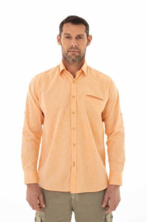Arma Erkek Uzun Kollu Regular Fit Keten Gömlek 