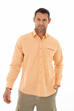 Arma Erkek Uzun Kollu Regular Fit Keten Gömlek 