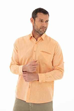 Arma Erkek Uzun Kollu Regular Fit Keten Gömlek 