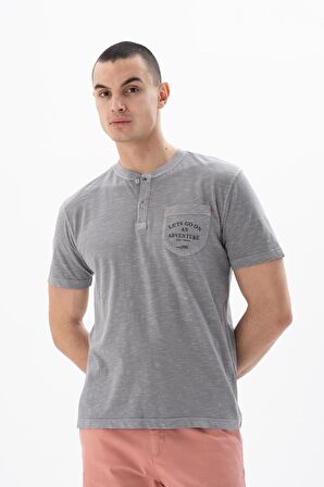 Arma Erkek Regular Fit Parça Boyama Bisiklet Yaka Tişört 