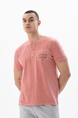 Arma Erkek Regular Fit Parça Boyama Bisiklet Yaka Tişört 