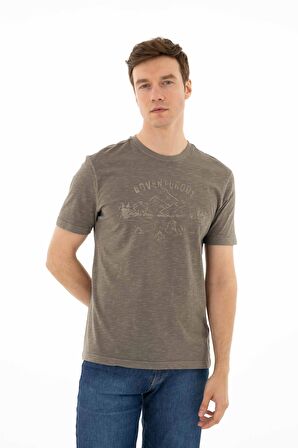 Arma Erkek Regular Fit Parça Boyama Bisiklet Yaka Tişört 