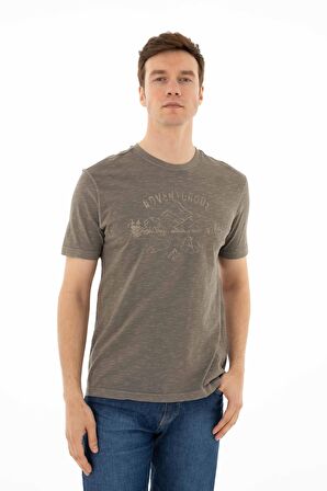 Arma Erkek Regular Fit Parça Boyama Bisiklet Yaka Tişört 