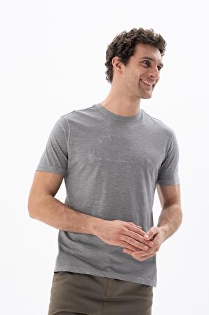 Arma Erkek Regular Fit Parça Boyama Bisiklet Yaka Tişört 