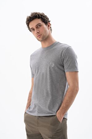 Arma Erkek Regular Fit Parça Boyama Bisiklet Yaka Tişört 