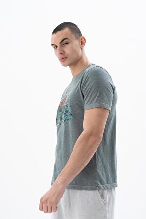 Arma Erkek Regular Fit Parça Boyama Bisiklet Yaka Tişört 