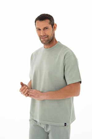 Arma Erkek Oversize Kısa Kollu Bisiklet Yaka Sweatshirt 