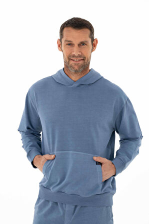 Arma Erkek Oversize 2 İplik Kanguru Cepli Kapşonlu Sweatshirt Y25254376601 
