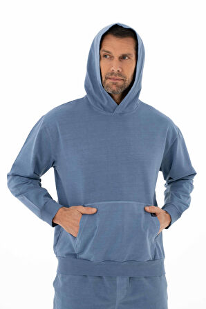 Arma Erkek Oversize 2 İplik Kanguru Cepli Kapşonlu Sweatshirt Y25254376601 