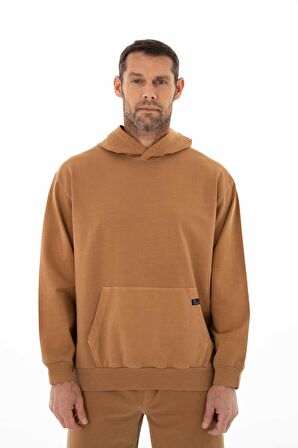 Arma Erkek Oversize 2 İplik Kanguru Cepli Kapşonlu Sweatshirt 